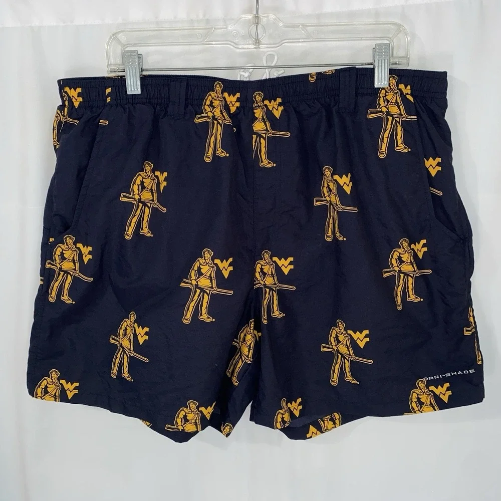Columbia PFG Swim Trunks West Virginia Mountaineers Mens XL Lined Shorts WVU